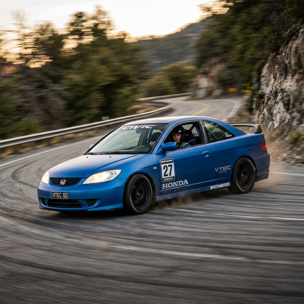 Action Shot: Honda Civic Driving Fast