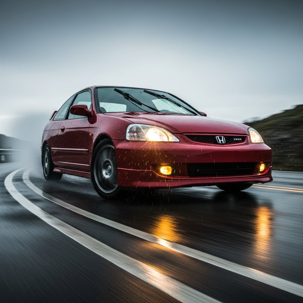 Action Shot: Honda Civic Driving Fast