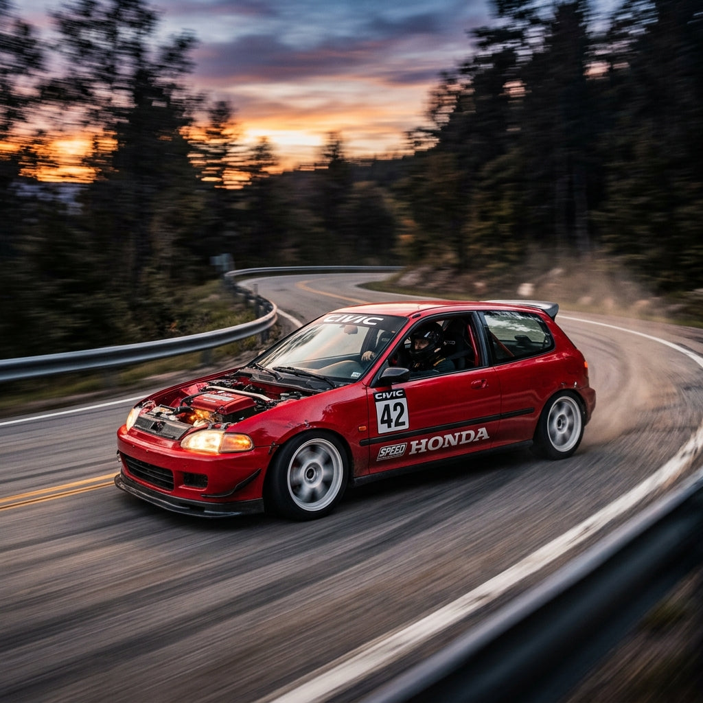 Action Shot: Honda Civic Driving Fast