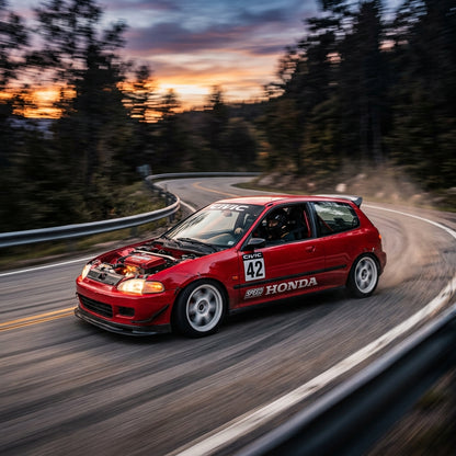 Action Shot: Honda Civic Driving Fast
