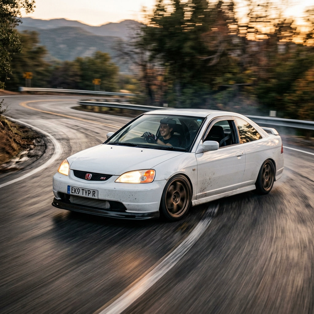 Action Shot: Honda Civic Driving Fast