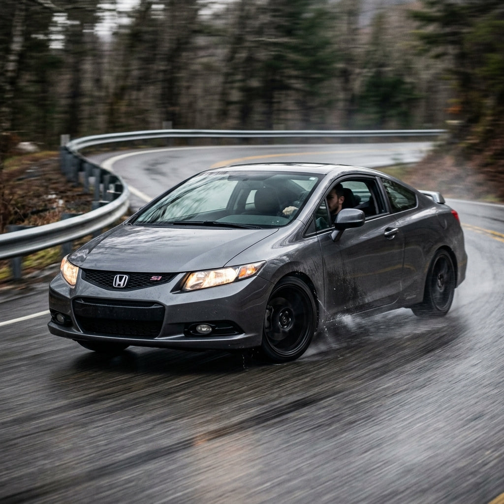 Action Shot: Honda Civic Driving Fast