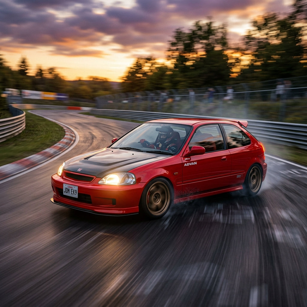 Action Shot: Honda Civic Driving Fast