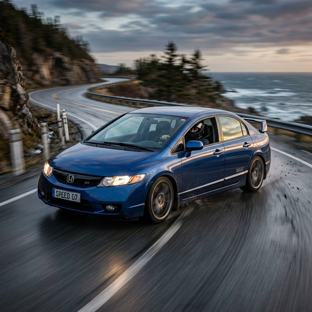 Action Shot: Honda Civic Driving Fast