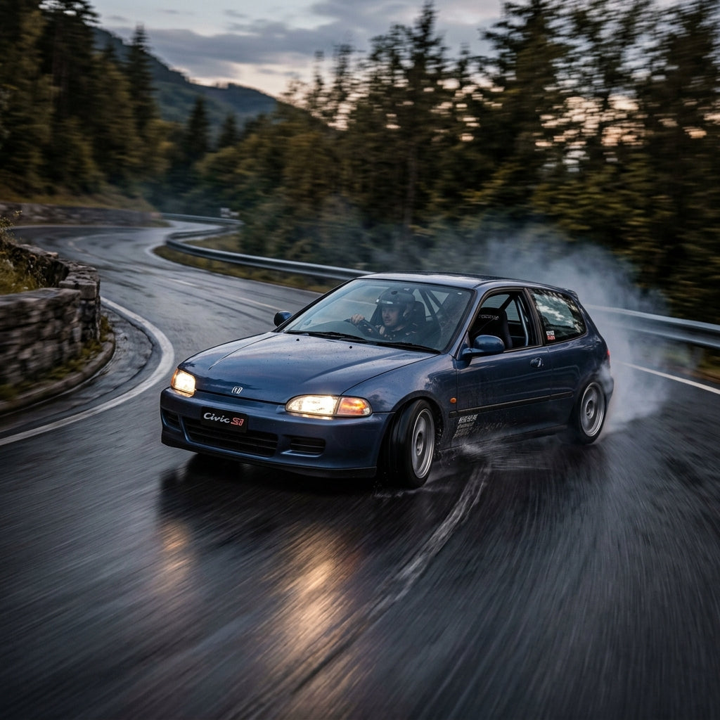 Action Shot: Honda Civic Driving Fast
