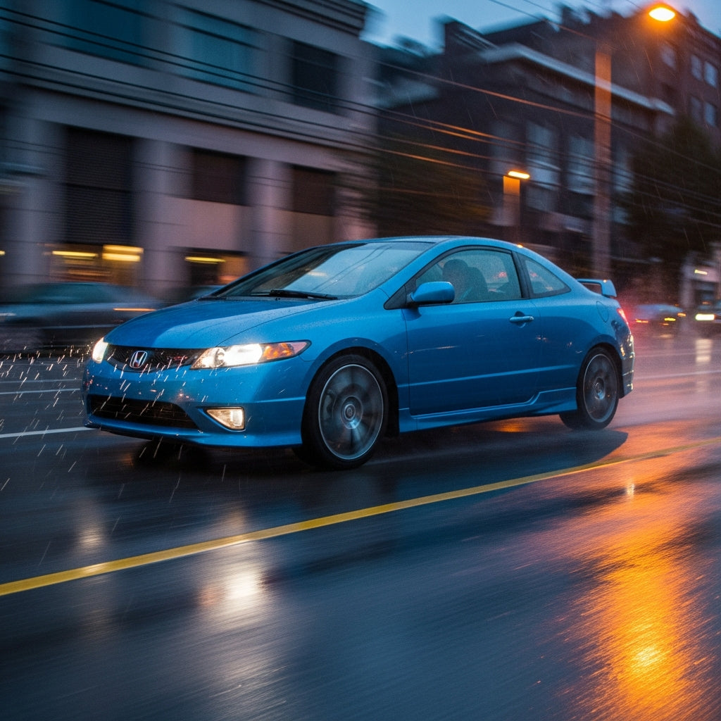Action Shot: Honda Civic Driving Fast