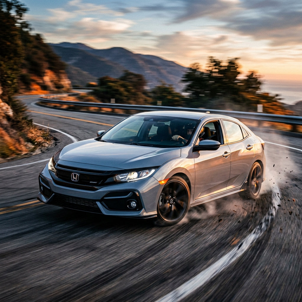 Action Shot: Honda Civic Driving Fast