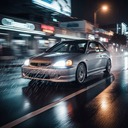 Action Shot: Honda Civic Driving Fast
