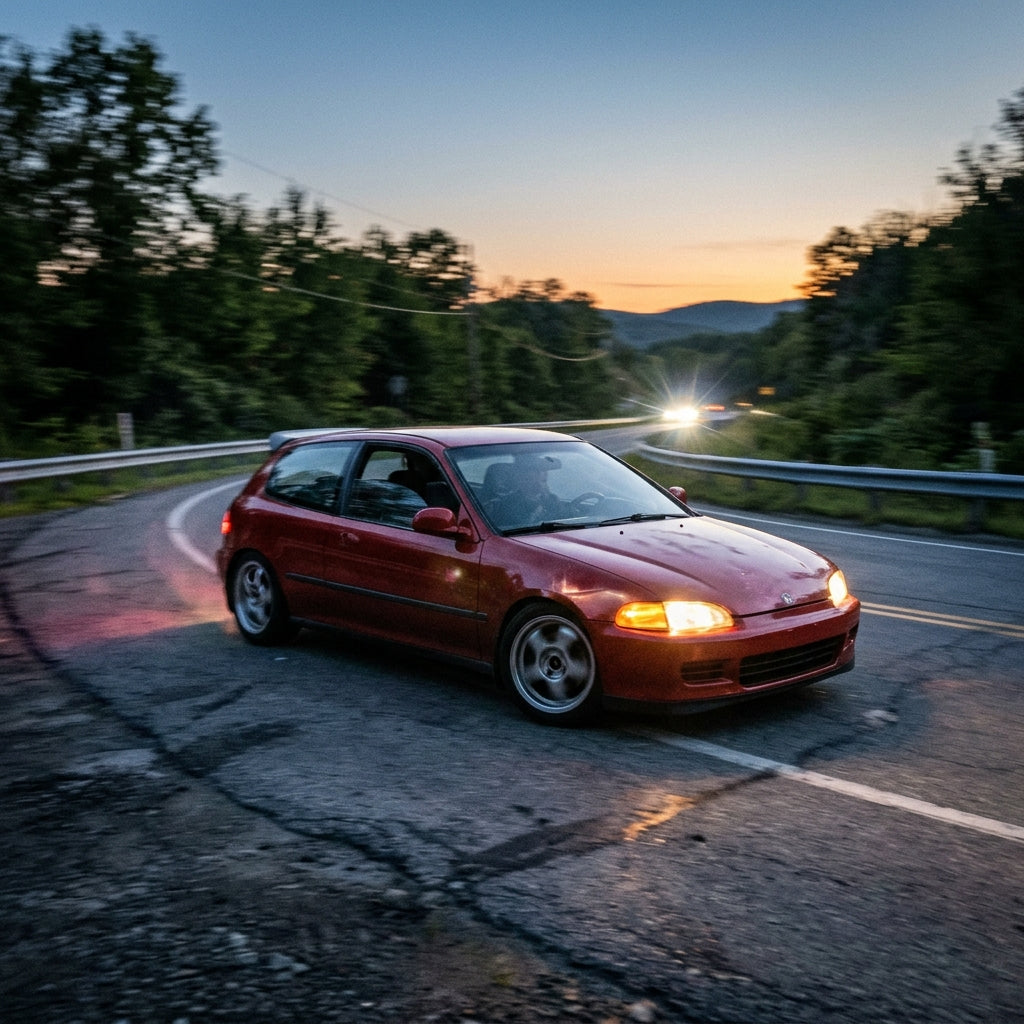 Action Shot: Honda Civic Driving Fast