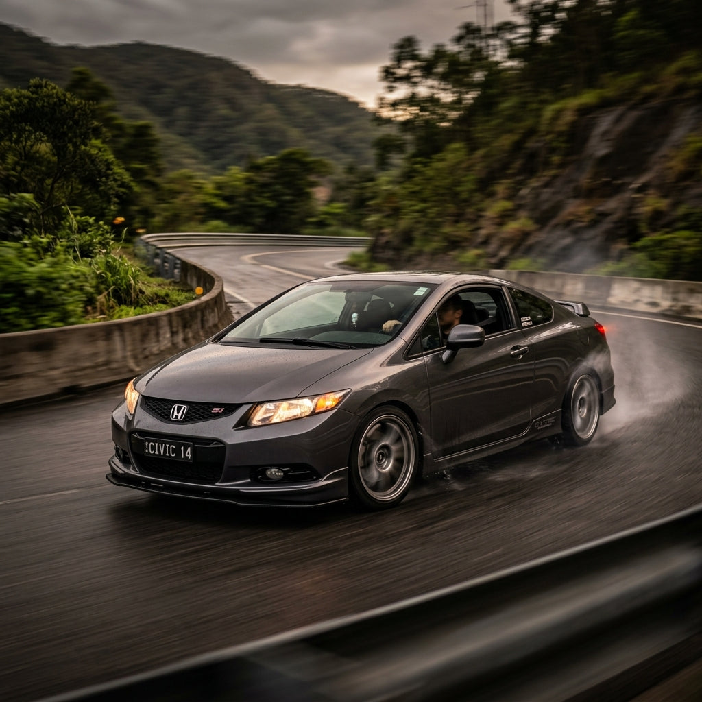 Action Shot: Honda Civic Driving Fast