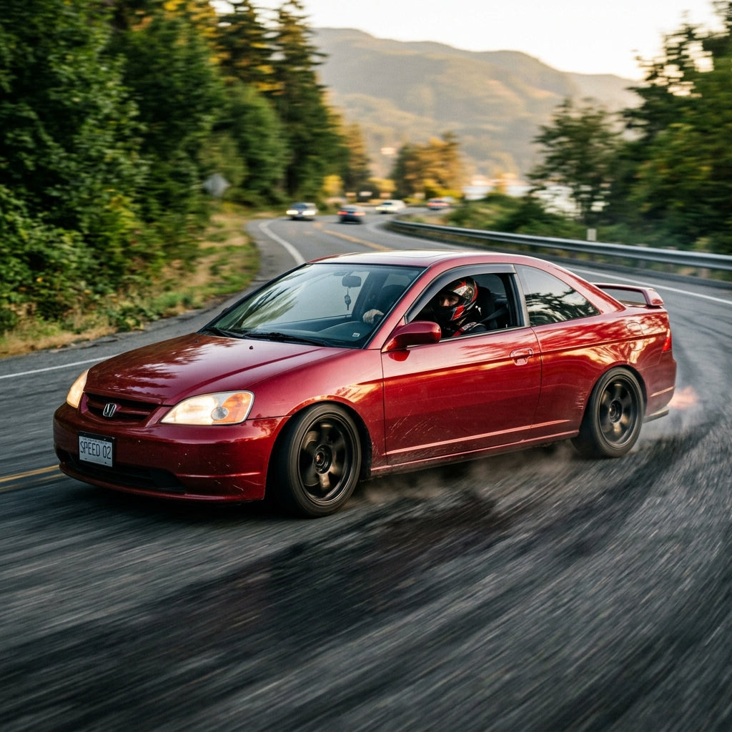 Action Shot: Honda Civic Driving Fast