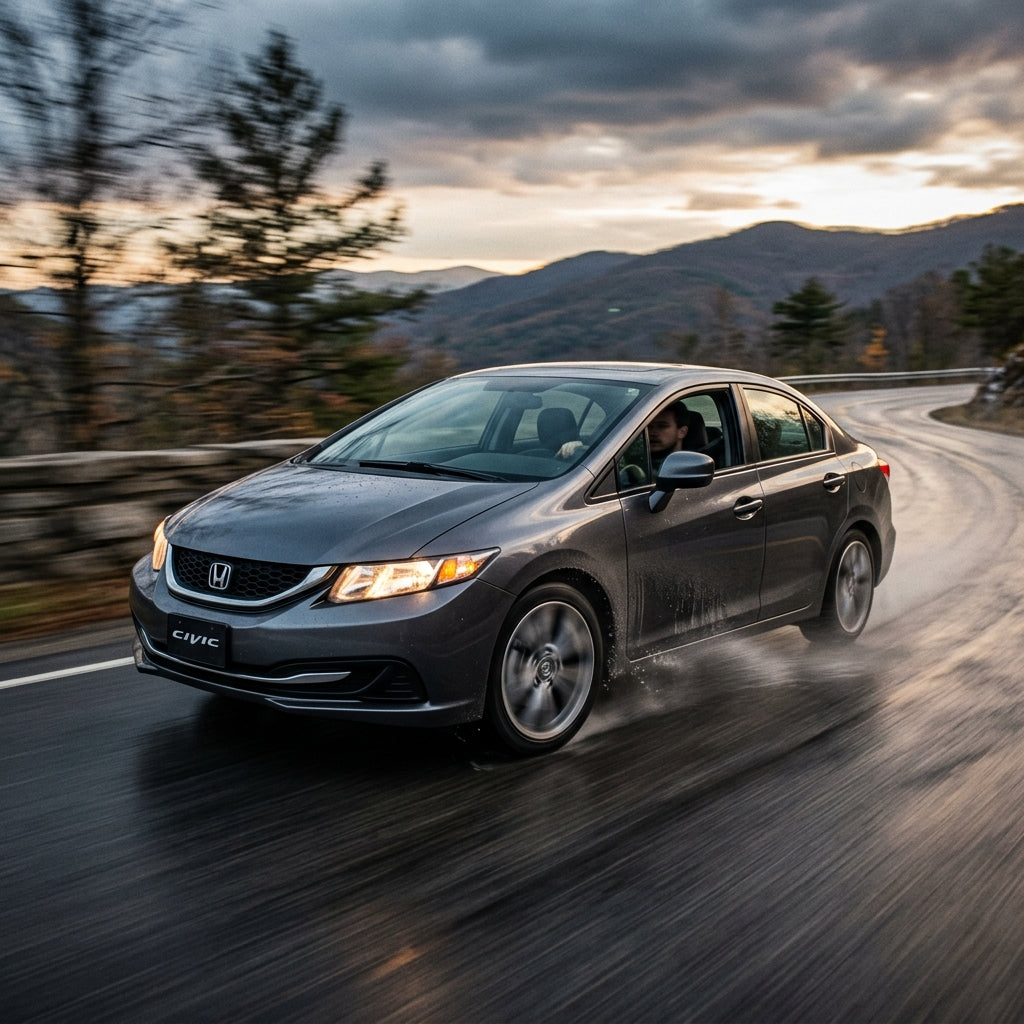 Action Shot: Honda Civic Driving Fast