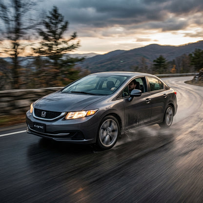 Action Shot: Honda Civic Driving Fast