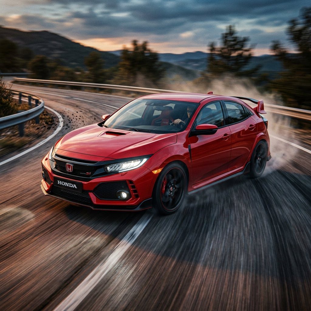 Action Shot: Honda Civic Driving Fast