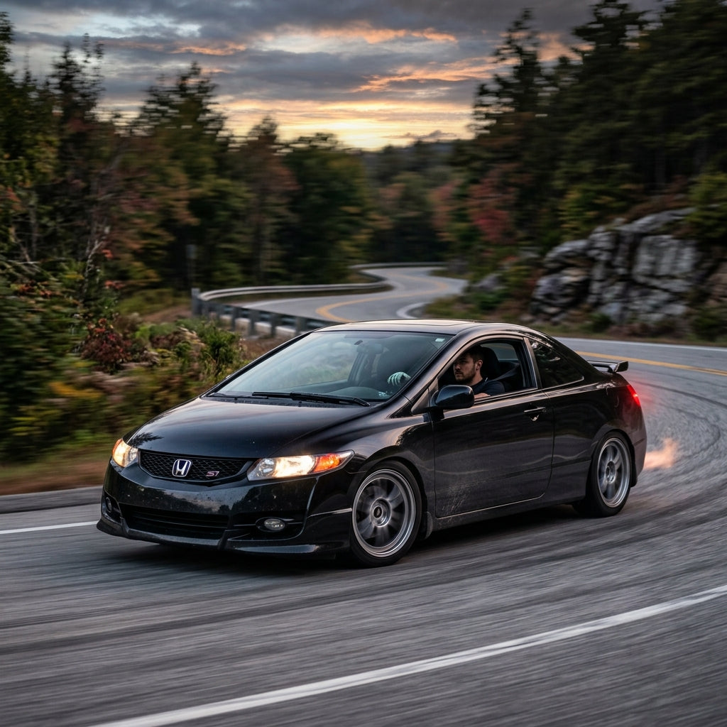 Action Shot: Honda Civic Driving Fast