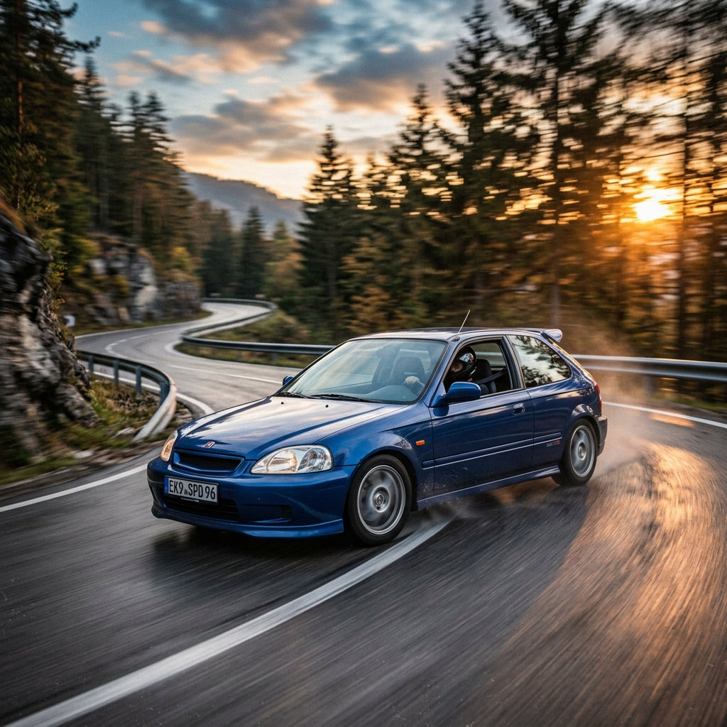 Action Shot: Honda Civic Driving Fast