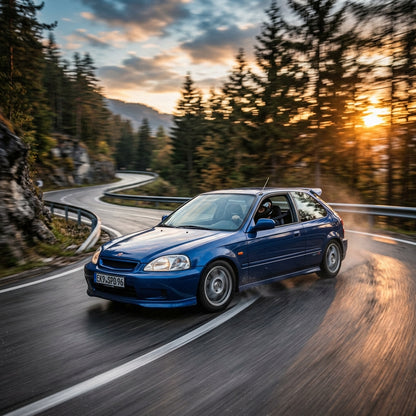 Action Shot: Honda Civic Driving Fast