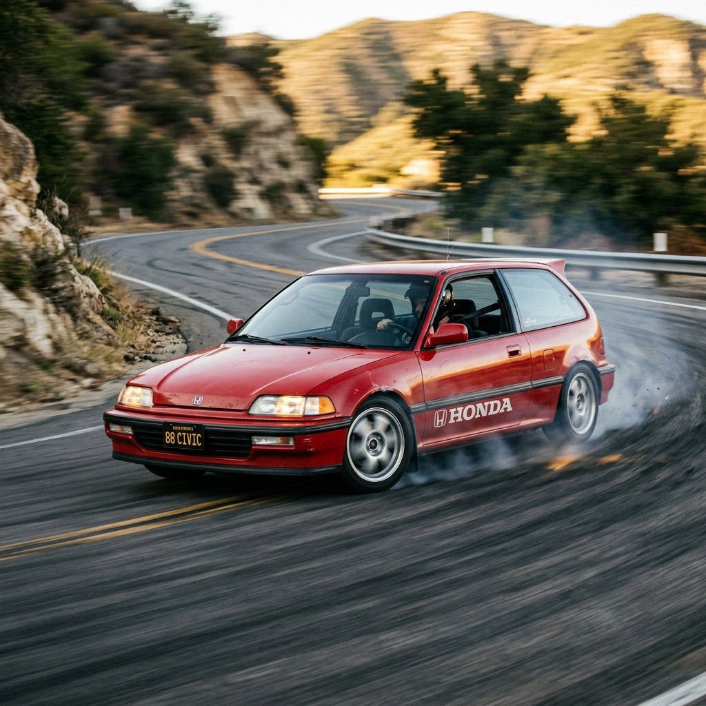 Action Shot: Honda Civic Driving Fast