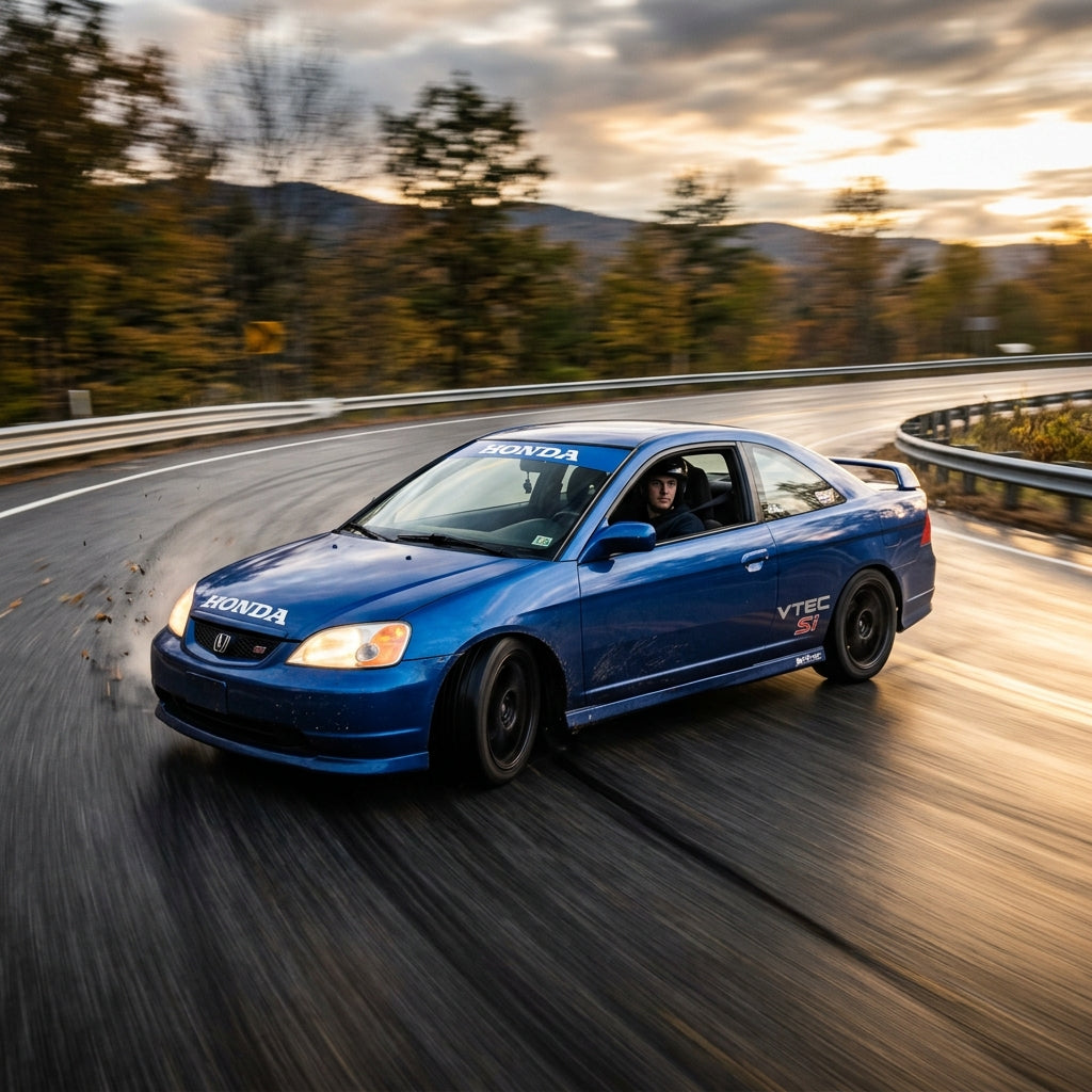 Action Shot: Honda Civic Driving Fast