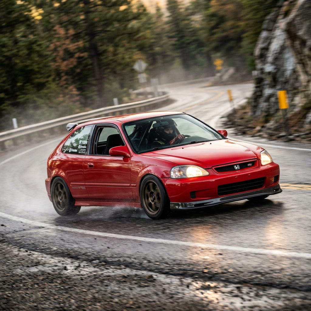 Action Shot: Honda Civic Driving Fast