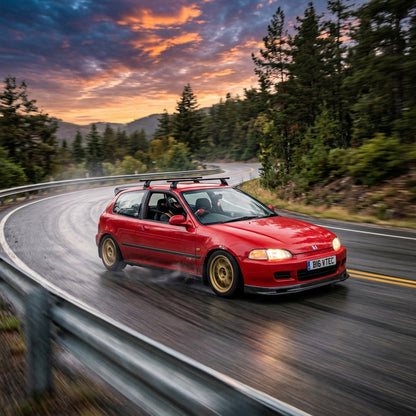 Action Shot: Honda Civic Driving Fast