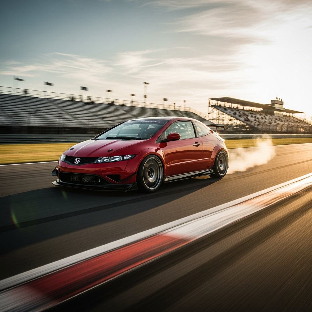 Action Shot: Honda Civic  Driving Fast