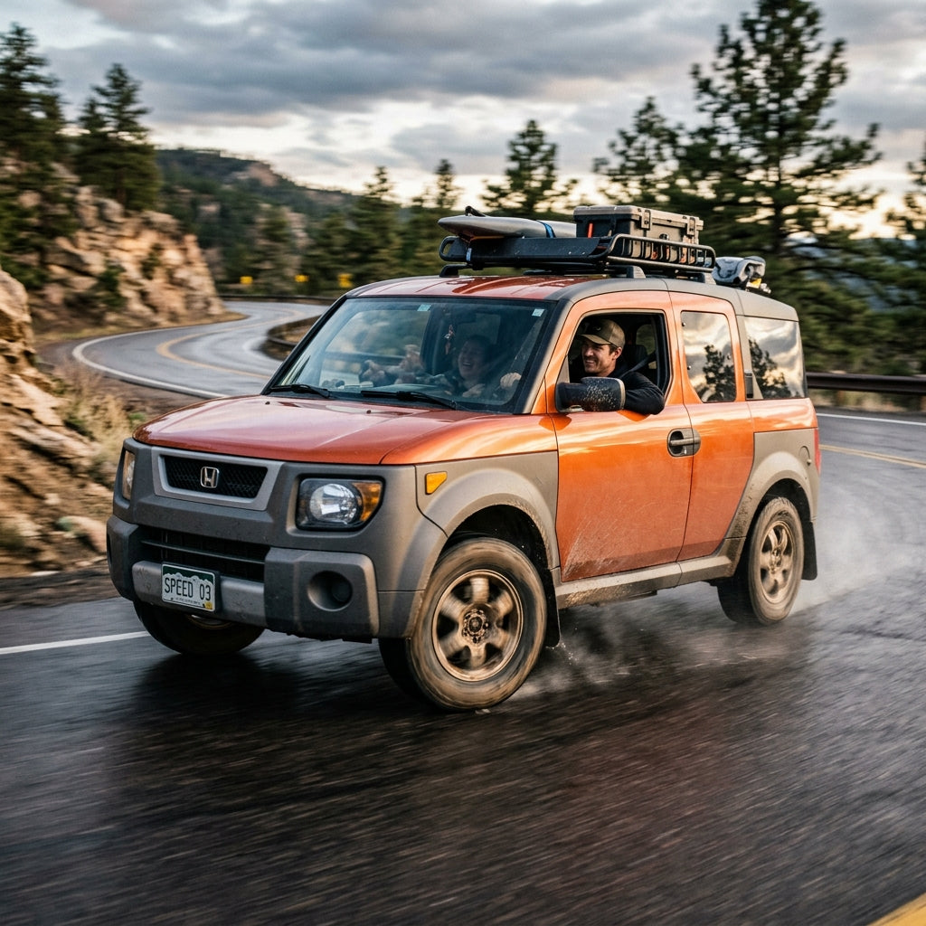 Action Shot: Honda Element Driving Fast