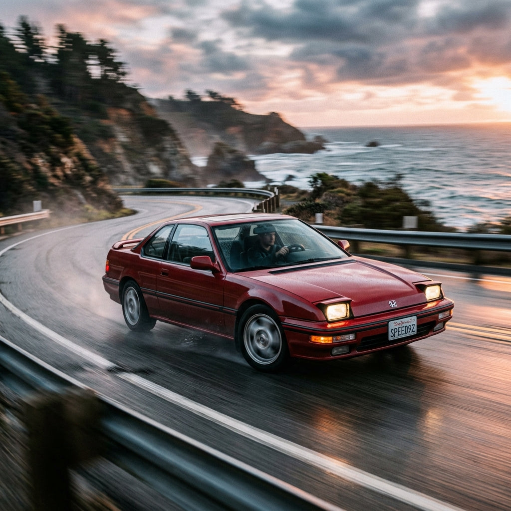 Action Shot: Honda Prelude Driving Fast