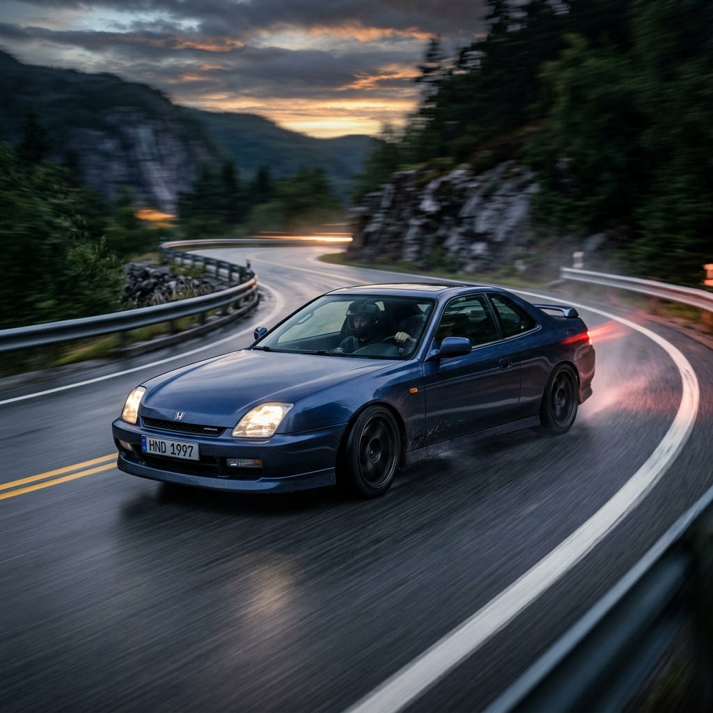 Action Shot: Honda Prelude Driving Fast