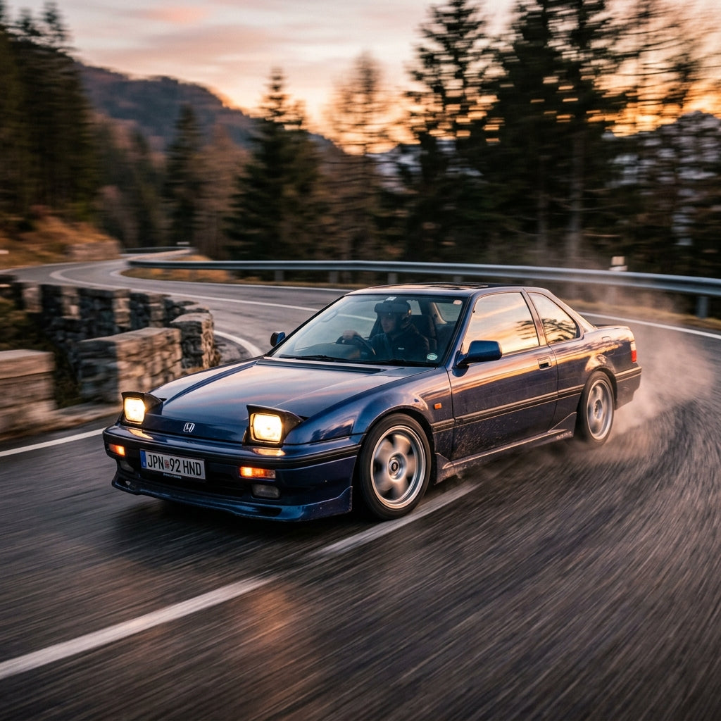 Action Shot: Honda Prelude Driving Fast