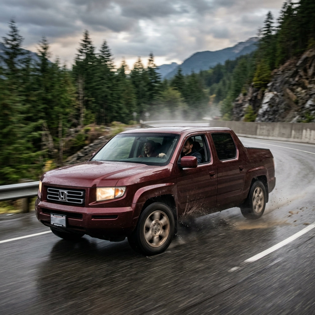 Action Shot: Honda Ridgeline Driving Fast