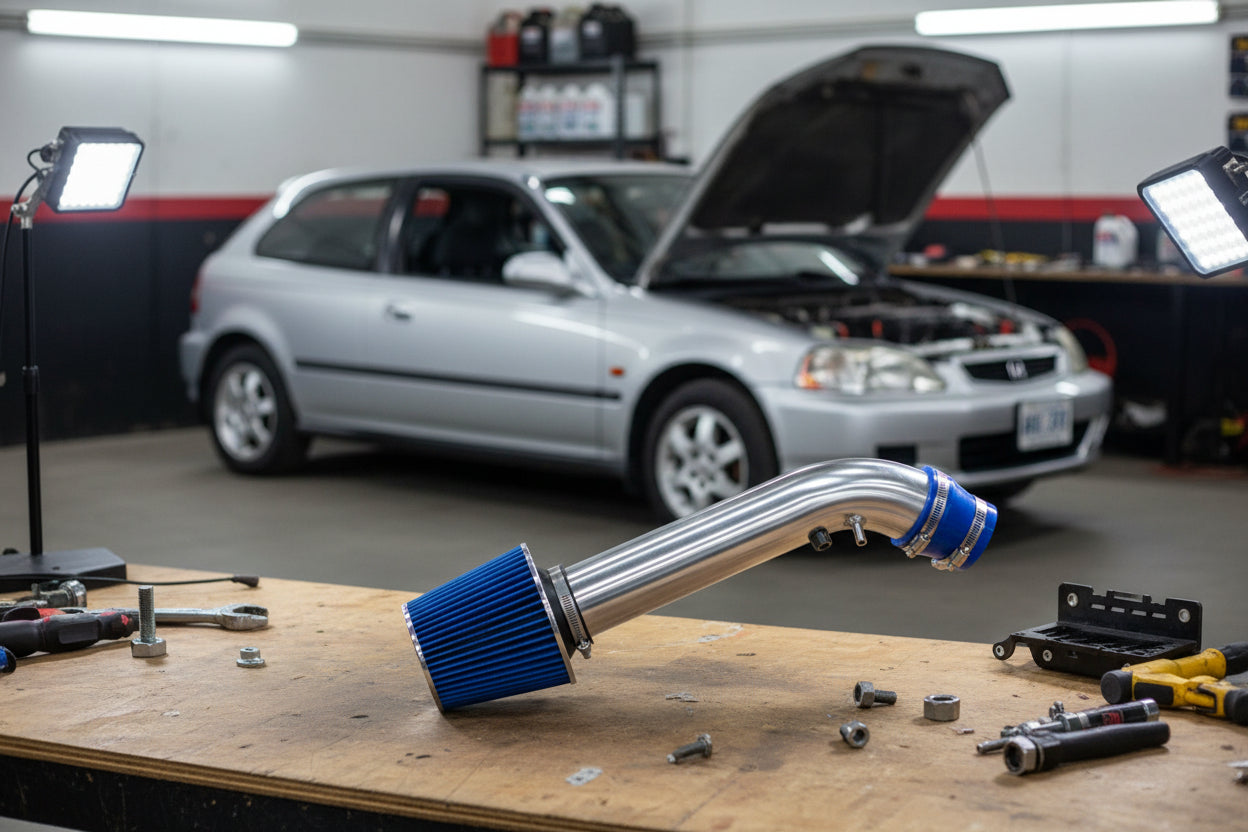 Short Ram Air Intake For Honda Civic EX/HX (1996-1998) with 1.6L L4 Engine Blue Default Title