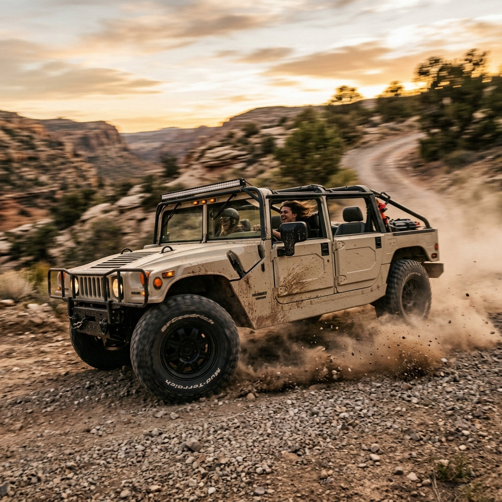 Action Shot: Hummer H1 Driving Fast