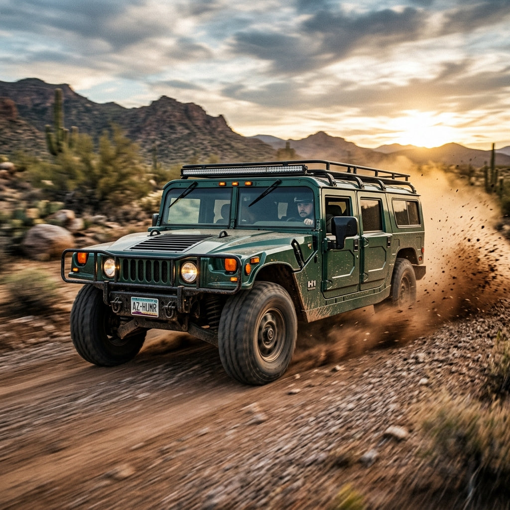 Action Shot: Hummer H1 Driving Fast