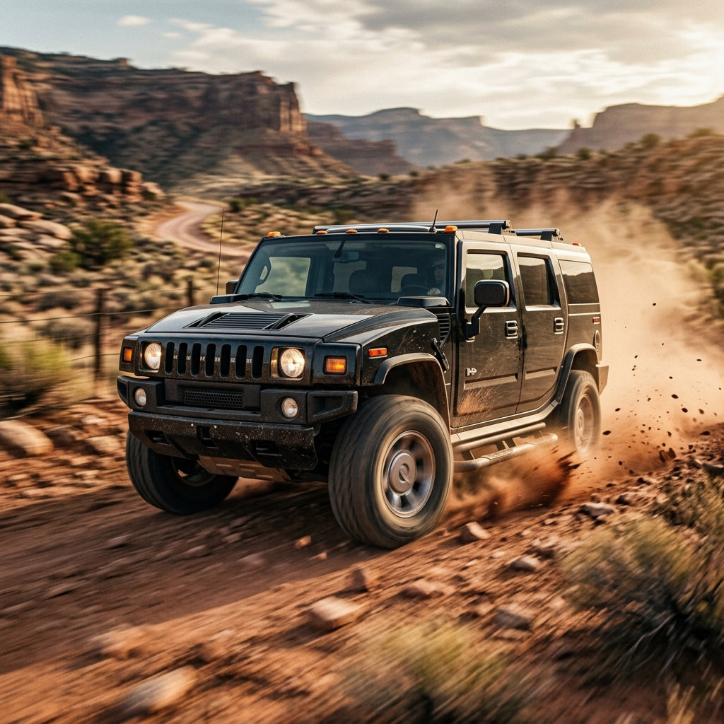 Action Shot: Hummer H2 Driving Fast