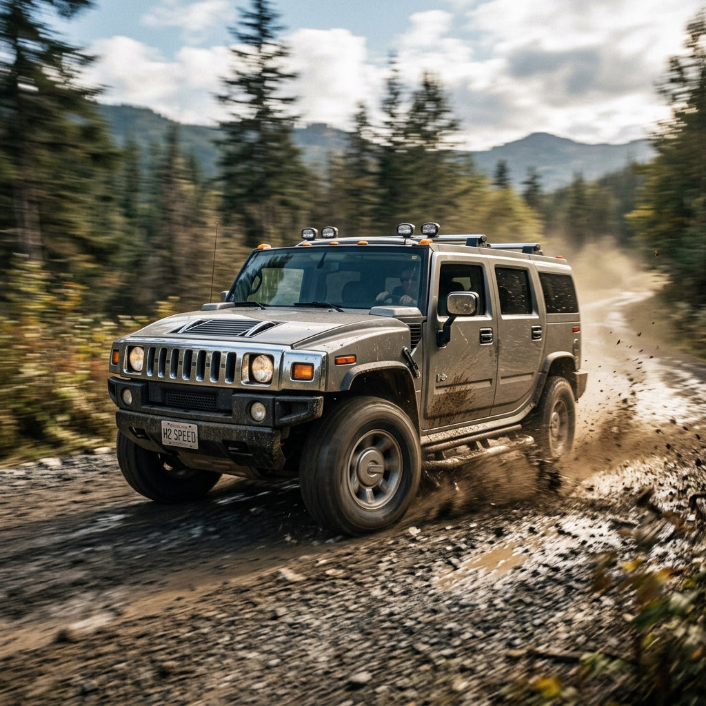 Action Shot: Hummer H2 Driving Fast