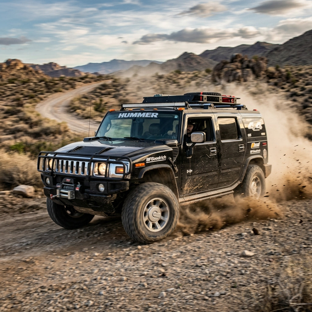 Action Shot: Hummer H2 Driving Fast