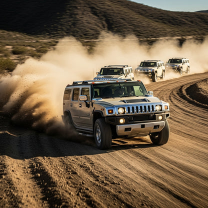 Action Shot: Hummer H2, H3 Driving Fast