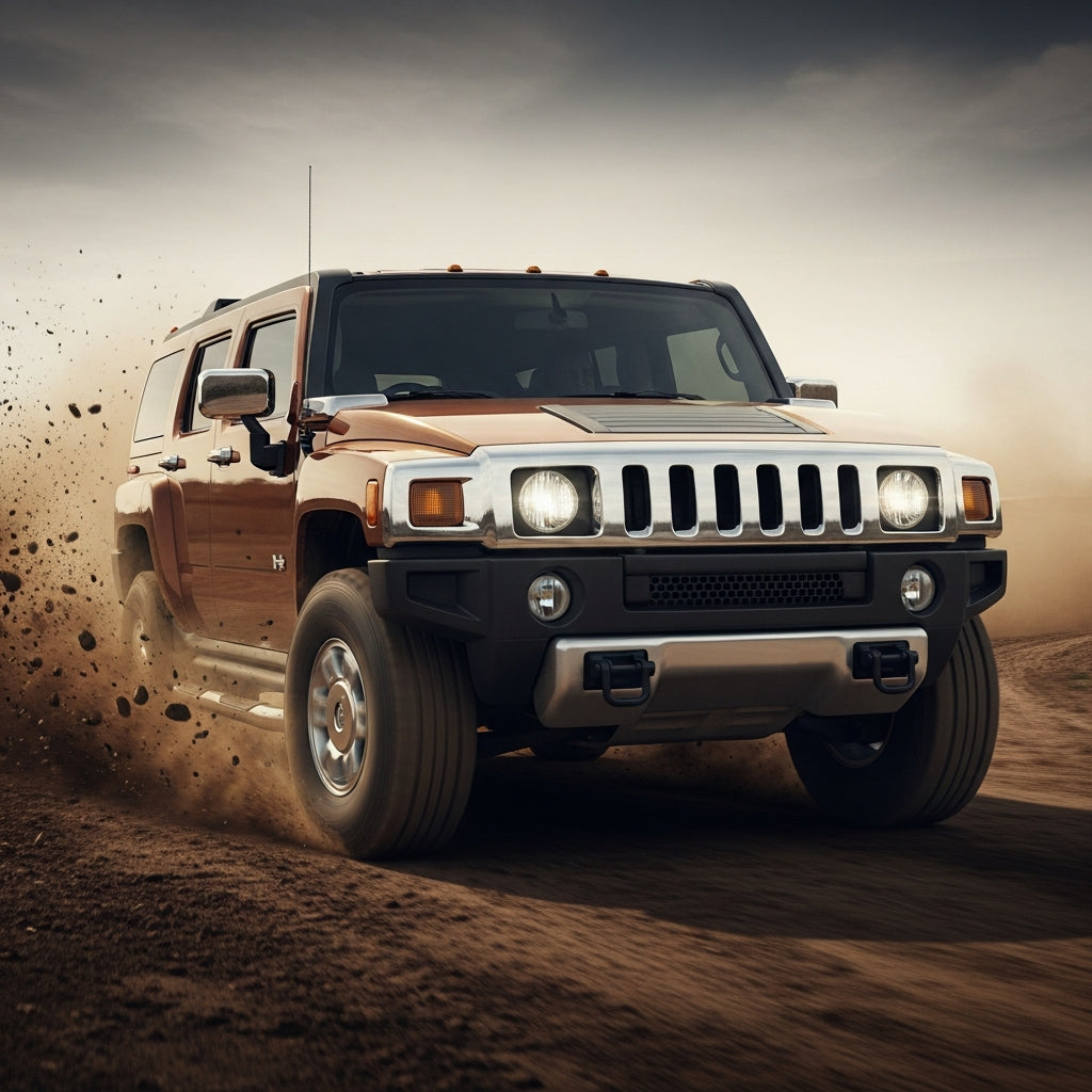Action Shot: Hummer H3 Driving Fast