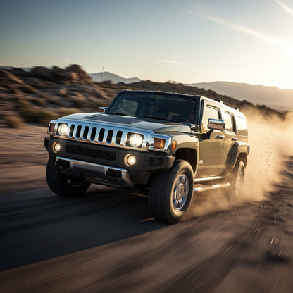Action Shot: Hummer H3 Driving Fast