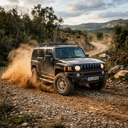 Action Shot: Hummer H3 Driving Fast