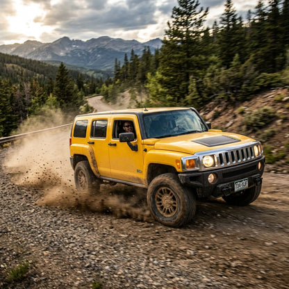 Action Shot: Hummer H3 Driving Fast