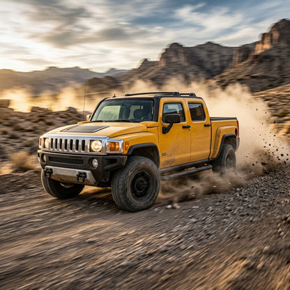 Action Shot: Hummer H3 Driving Fast