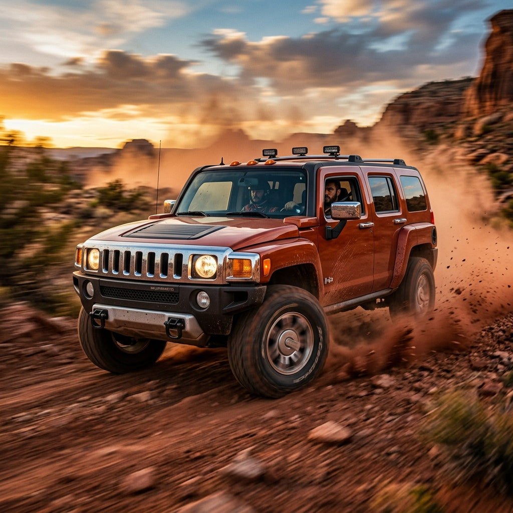 Action Shot: Hummer H3 Driving Fast