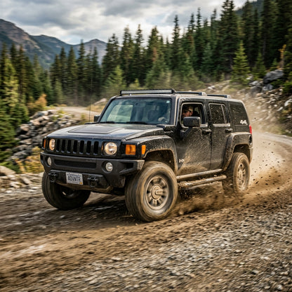 Action Shot: Hummer H3 Driving Fast