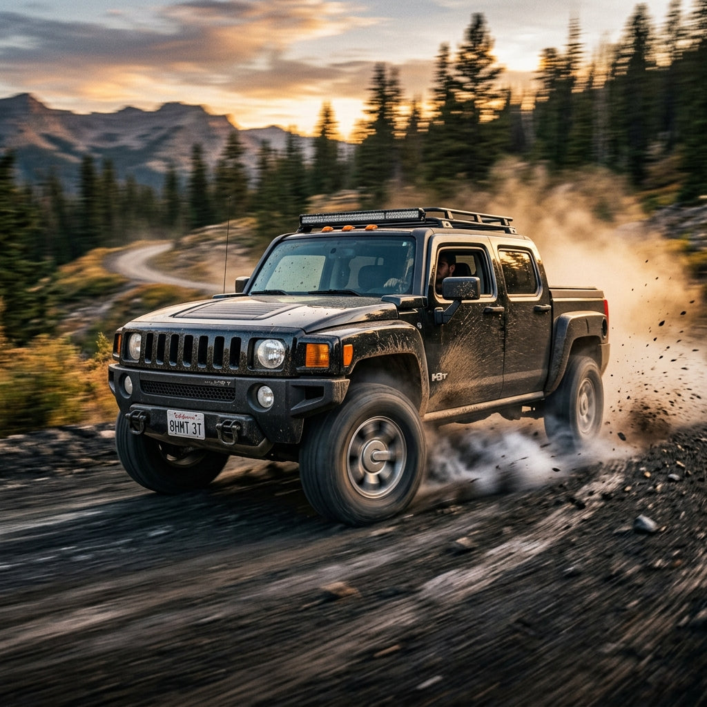 Action Shot: Hummer H3,H3T Driving Fast