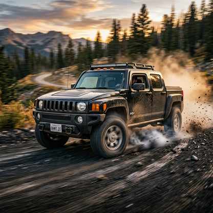 Action Shot: Hummer H3,H3T Driving Fast