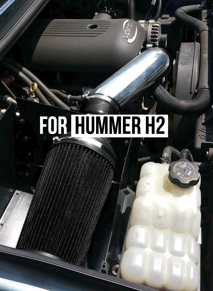 Performance Air Intake w/Heat Shield For Hummer H2 (2003-2007) 6.0L / Hummer H2(2008 2009) 6.2L Engine Black