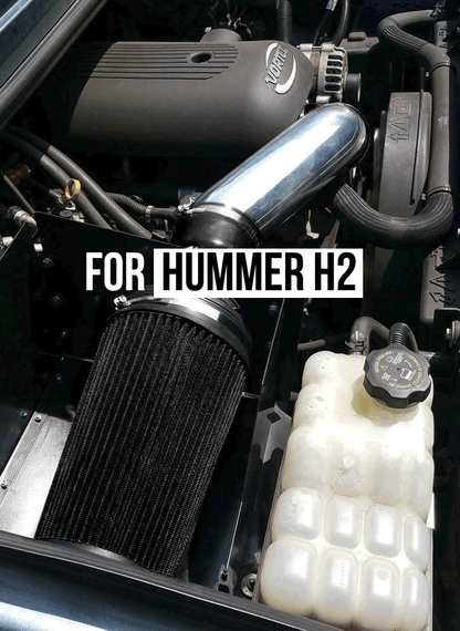 Performance Air Intake w/Heat Shield For Hummer H2 (2003-2007) 6.0L / Hummer H2(2008 2009) 6.2L Engine Black