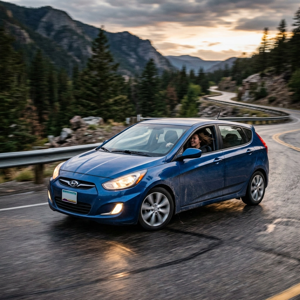 Action Shot: Hyundai Accent Driving Fast